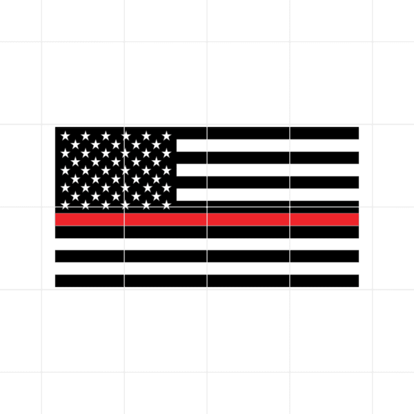 American Flag With Red Line Decal