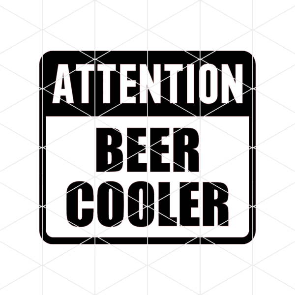 attention beer cooler decal