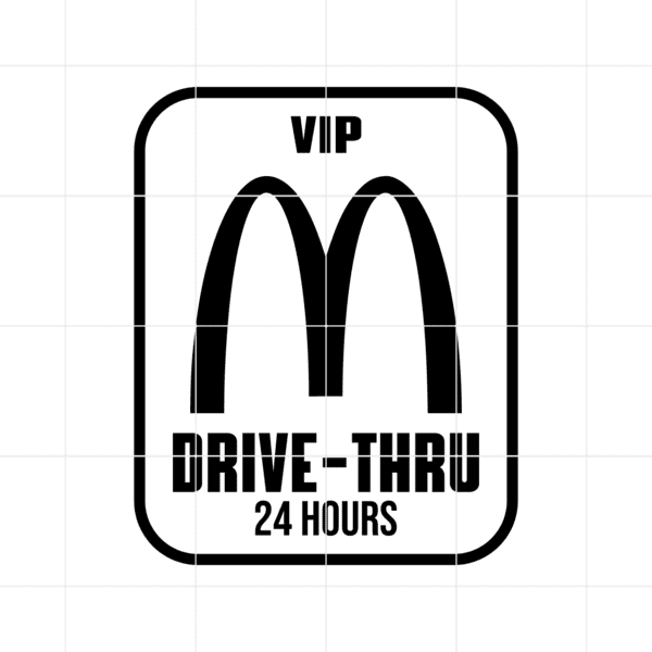 vip mcdonalds drive thru decal