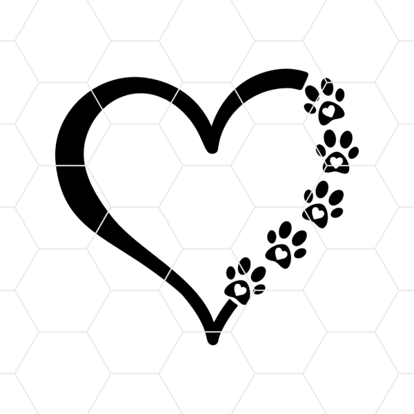 Dog Heart Decal 3