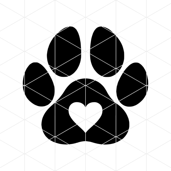 Dog Paw Heart Decal