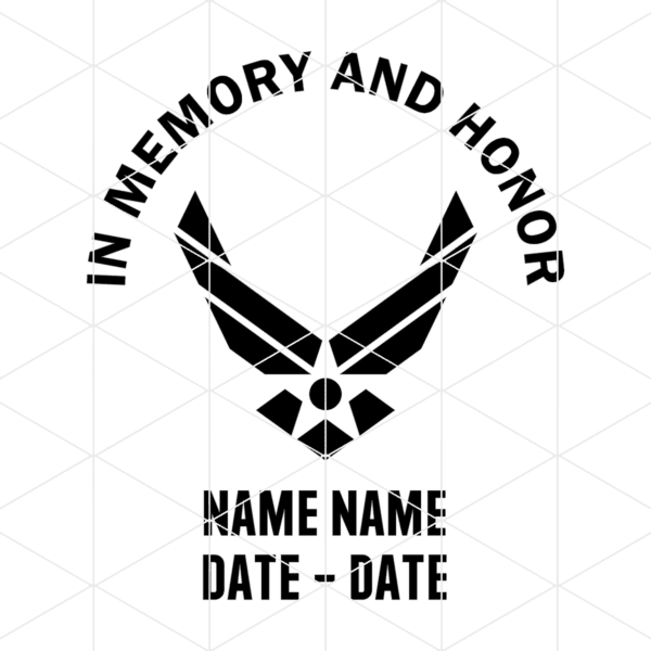 in memory and honor air force decal