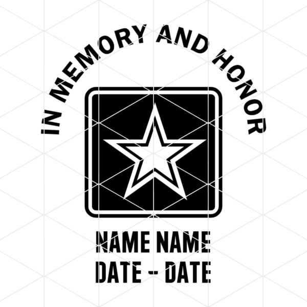 in memory and honor army decal