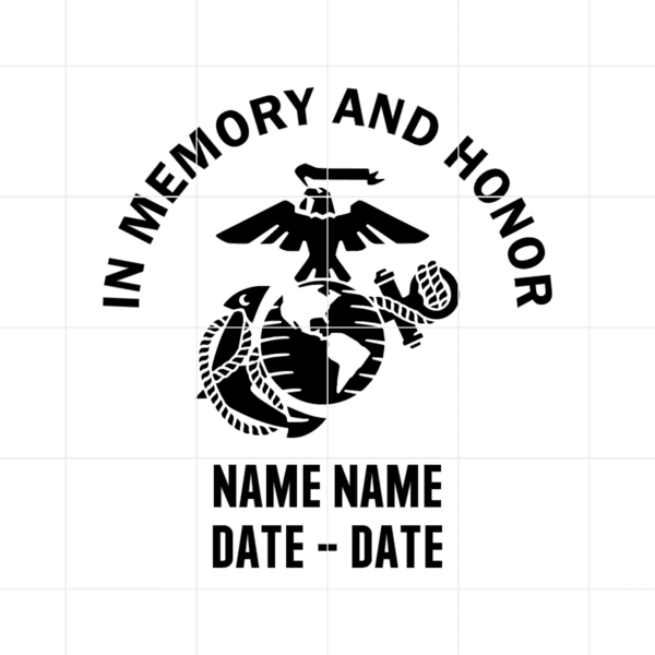 in memory and honor marine decal