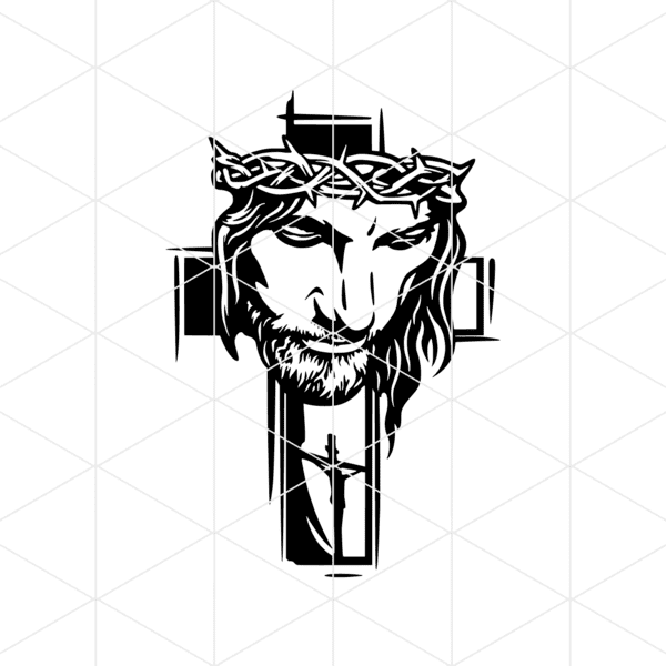 jesus on cross decal 1