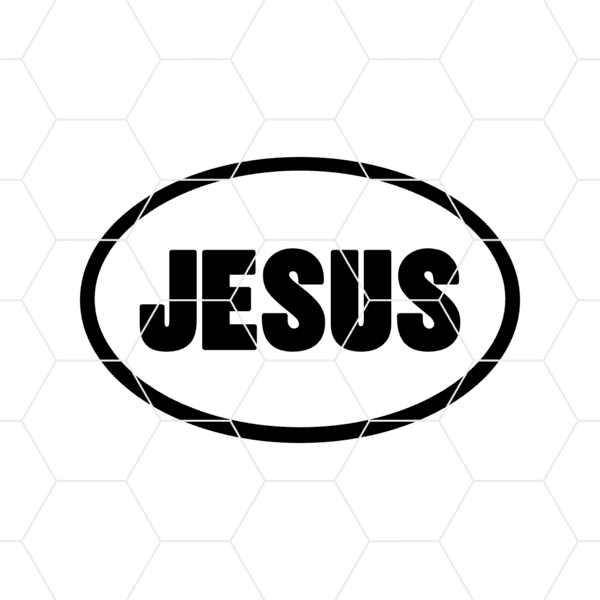 jesus oval decal