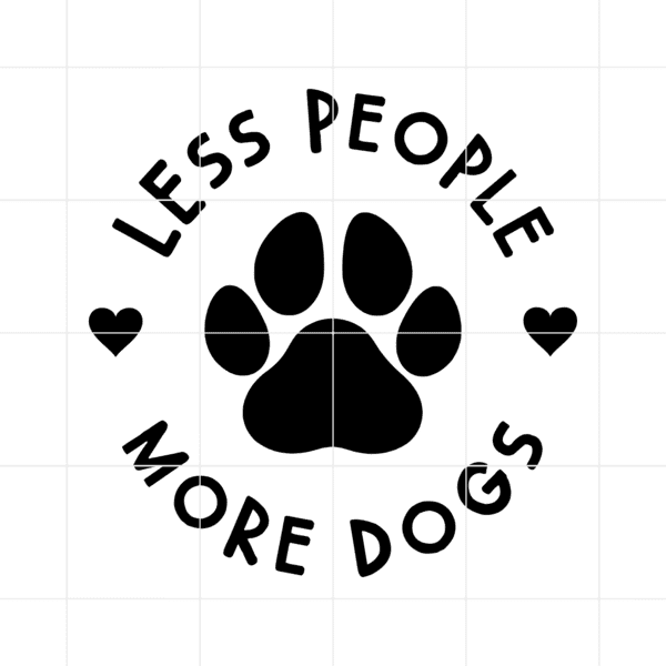 Less People More Dogs Decal