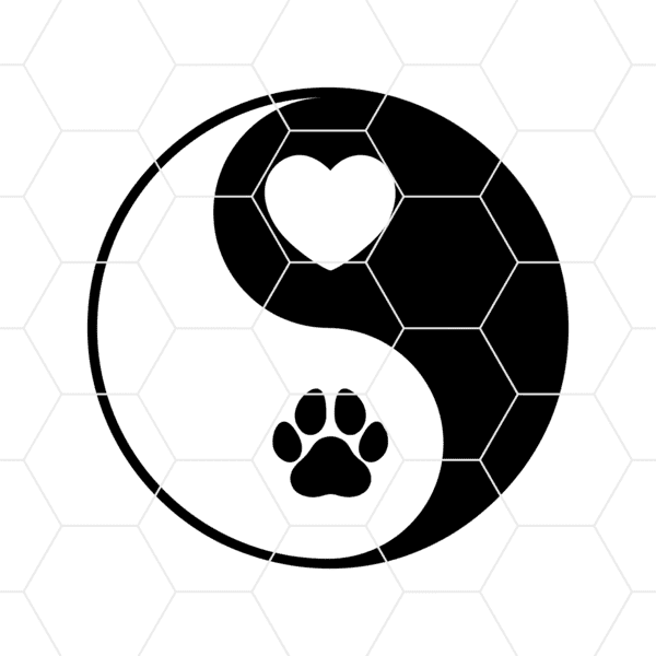 ying yang dog decal