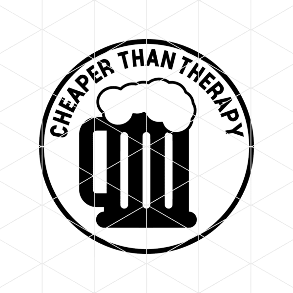 beer cheaper than therapy decal