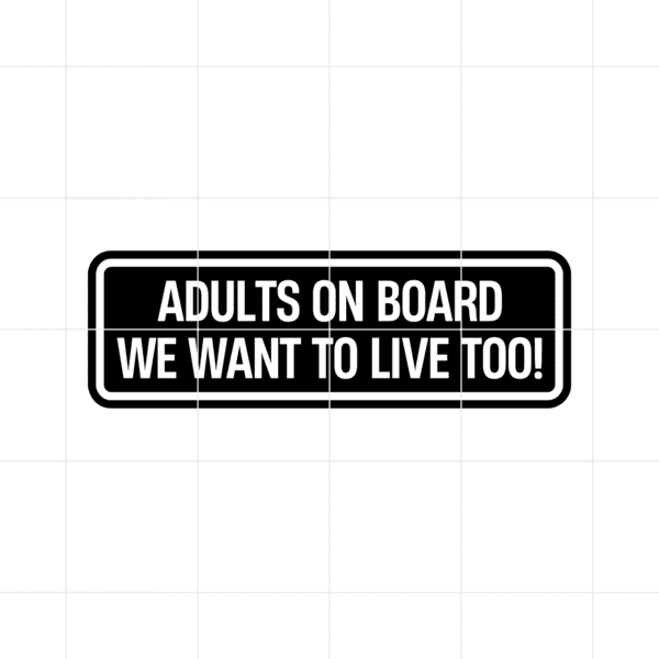 adult on board too decal