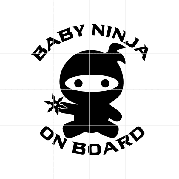 baby ninja on board decal