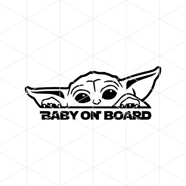 baby yoda on board decal