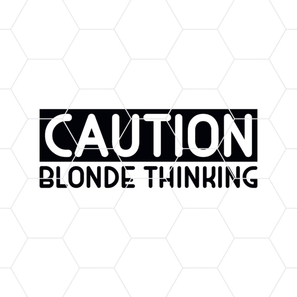 caution blonde thinking decal