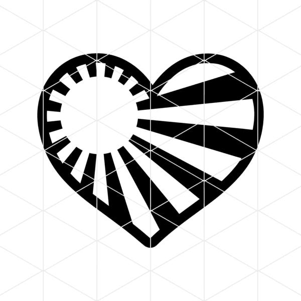 japanesse heart decal