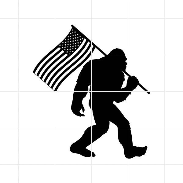 big foot flag decal