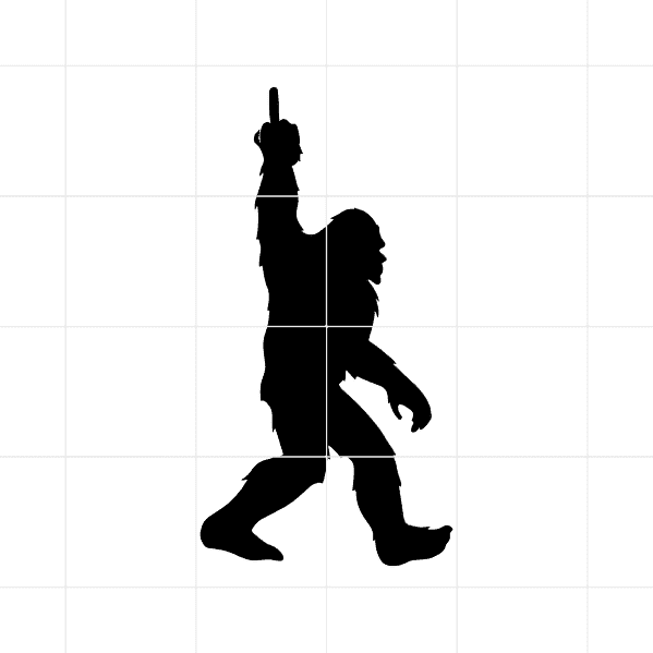 big foot middle finger decal