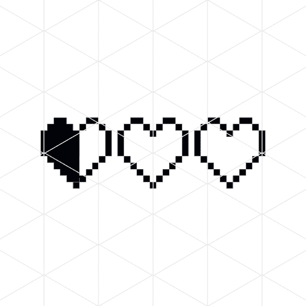 low pixel heart decal