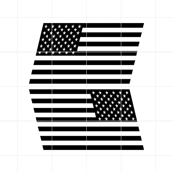 Slanted American Flag Pair Decal